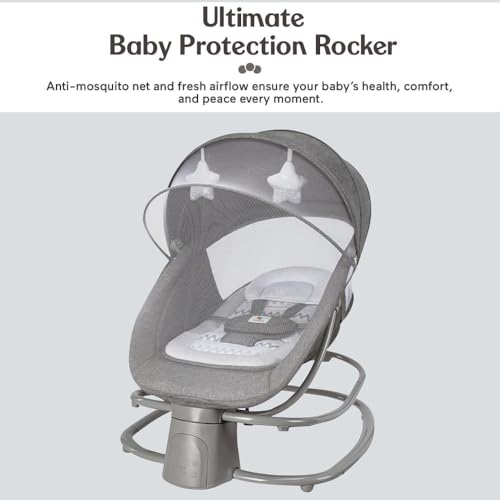 Image of StarAndDaisy X Mastela 4 in 1 Swing Rocker Automatic for Newborn Baby 0 to 18 Month Girl & Boy with 4- Swing Modes, Detachable Tray, Backrest Adjustment Bassinet, Bluetooth Music - Beige
