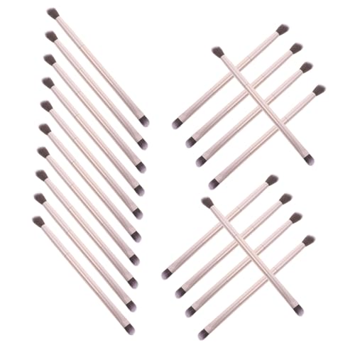 Healeved 20 Piezas cepillo doble pinceles maquillaje brocha maquillaje cepillo de rubor en ángulo ceja Gel cepillo cosmético para ojos cepillo de maquillaje de las mujeres tubo de aluminio