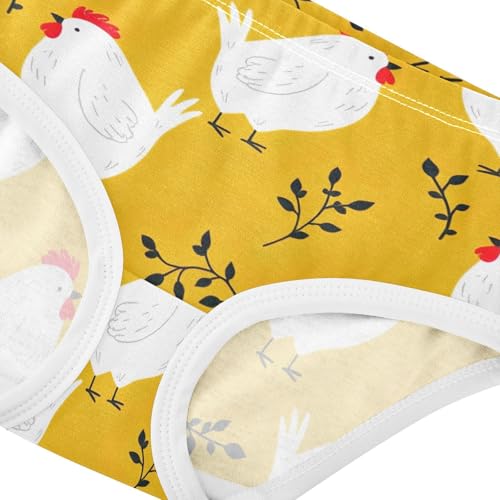 Girls Underwear Toddlers 2t Cotton Little Girl Panties Durable Briefs Underpants Cartoon Chickens Yellow4