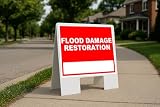 Flood Damage Restoration Write On Me Red Folding Coroplast A-Frame Double-Sided 23in x23in