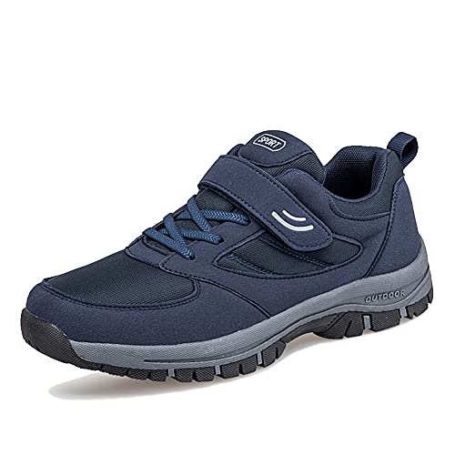 Image of LEADER SHOW Men's Comfortable Walking Shoes Non-Slip Safety Casual Sneakers for Elderly Strap Closure