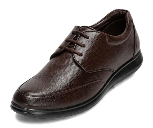 Image of Kraasa Men's Formal Lace-Up Shoes | Vegan Leather Upper | Airmix Sole | High Cushioning | Lightweight & Comfortable Office Dress Shoes