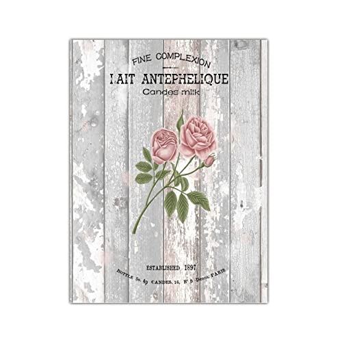 Style rustique floral français panneau en bois vintage aux finitions antiques