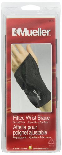 Mueller Sports Fitted Wrist Brace OSFM - Black, Left - Each # 6276