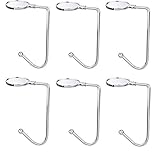 Jiunuan 6 Pieces Christmas Stocking Holders Mantel Hooks Hanger Christmas Safety Hang Grip Stockings Clip for Christmas Party Decoration, with Non-Skid Design
