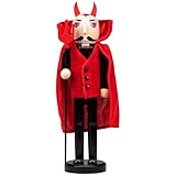 Northlight Red Devil Decorative Wooden Halloween Nutcracker Holding A Pitch Fork, 14