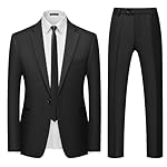 WEEN CHARM Men's Suits Slim Fit 2 Piece One Button Blazer Jacket Wedding Prom Tuxedo Pants Set