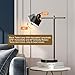 OYEARS Modern Industrial Desk Lamp for Reading LED 22.2“ Metal Table Lamp Light for Office Bedroom Study Room Living Room Nightstand Bedside Lamps Gold and Matte Black Accent (Black, Bulb Included)