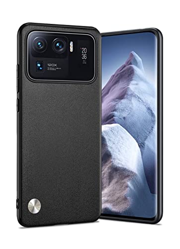 Puxssul Coque pour Xiaomi Mi 11 Ultra 5G, Coque en Cuir Synthétique TPU, Antichoc Anti-Dérapante Ultra Léger Coque pour Xiaomi Mi 11 Ultra 5G, pour Hommes Femmes (Noir) Cover