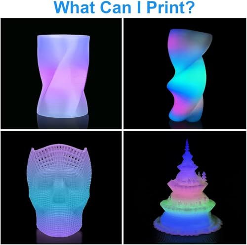 Image of GAINTARM Glow in The Dark PLA Filament,Luminous Rainbow 3D Printer Filament 1.75mm,Dimensional Accuracy + /- 0.02 mm,High Brightness and Long Time Glow, Christmas Rainbow Fit for Most FDM 3D Printer