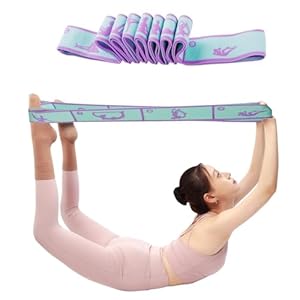 9 Loops Elastic Yoga Strap – Adjustable Stretching Band for Physical Therapy, Dance, Pilates & Gymnastics, Multi-Loop Exercise Band for Flexibility, Home Workout