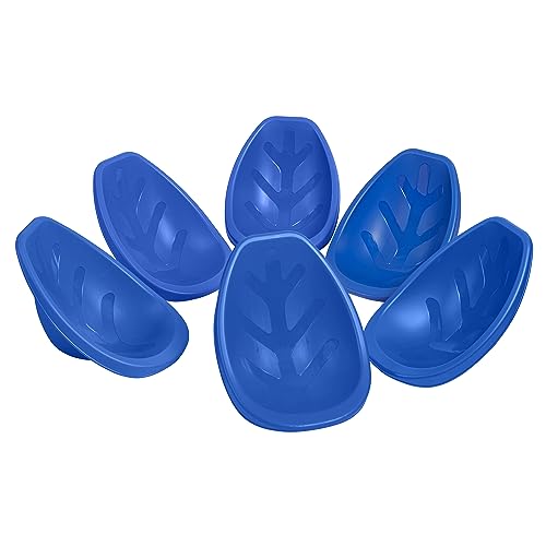 Image of ECR4Kids Plastic Leaf Scoop Floor Rocker Seat, Classroom Furniture, Blue, 6-Piece
