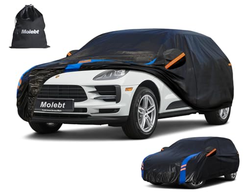Image of Custom Fit SUV Car Cover for Porsche Macan (2014-2026), Upgraded Waterproof All Weather Outdoor Auto Cover with Driver Door Zipper & Mirror Pockets, UV /Snow /Dust Protection