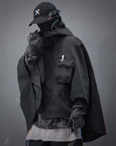 Niepce Inc Japanese Techwear Hooded Cape Jacket for Men2