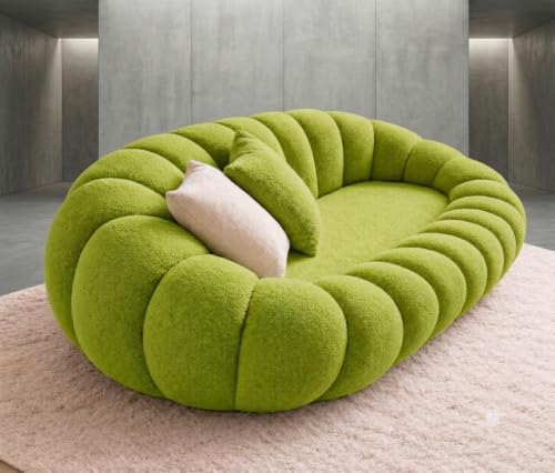Image of CRAFTCITY 2 Seater Pumpkin Sofa /Loveseat with Accent Pillows |Living Room Couch