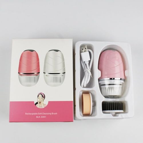 Beautivana Cepillo de limpieza facial, limpiador facial eléctrico con 3 cabezales de cepillo y 2 modos, limpiador giratorio recargable impermeable para limpieza y masaje suaves