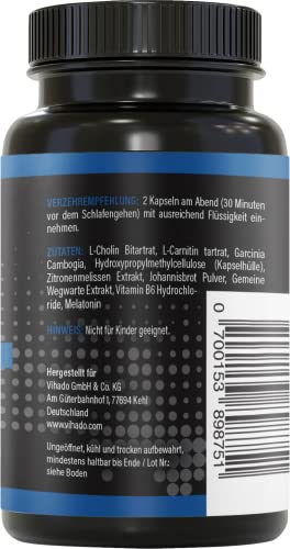 BRNR DARK BRNR Nacht-Formel mit Melatonin und L-Carnitin, Stoffwechsel-Rezeptur mit Cholin und Vitamin B6, 120 Kapseln