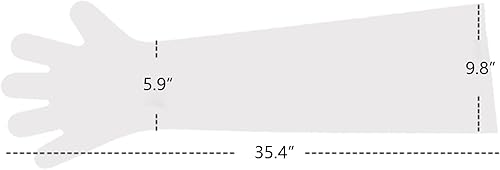 Miniatura 2 de 50 guantes de plástico desechables para inseminación veterinaria, rectal, brazo completo, de plástico, de 35.5 pulgadas, para veterinarios, limpieza