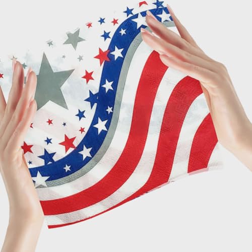 FOMIYES Guardanapos Da Americana 40 Folhas Guardanapos Do Dia Da Independência Guardanapos Descartáv