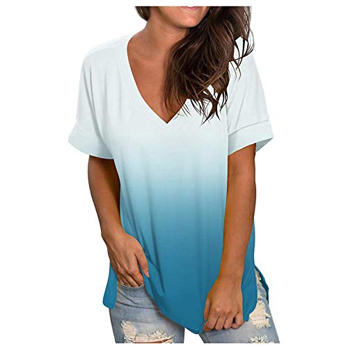 Sweatshirt for Women, Patchwork Graphic Tees for Women Clothes Tshirts Petite Cowl Neck y2k Tops Elegant Silk Short Sleeve Button Down Velvet Tops for Women Light Blue