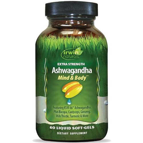 Irwin Naturals Extra Strength Ashwagandha Mind & Body – 60 Liquid Soft-Gels