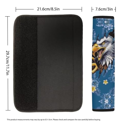 Image of AFPANQZ Eagle Tropical Flowers Safety Seatbelt Cover Kit Car Auto Seat Belt Pads Covers Comfortable Driving Car Seats Accessories Backpack Bags Strap Pads Covers