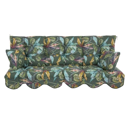 PATIO Hollywoodschaukel Auflage 170x50 cm Bora Bankauflage für Sitzfläche Rückenlehne mit Schnüren Volant vorne