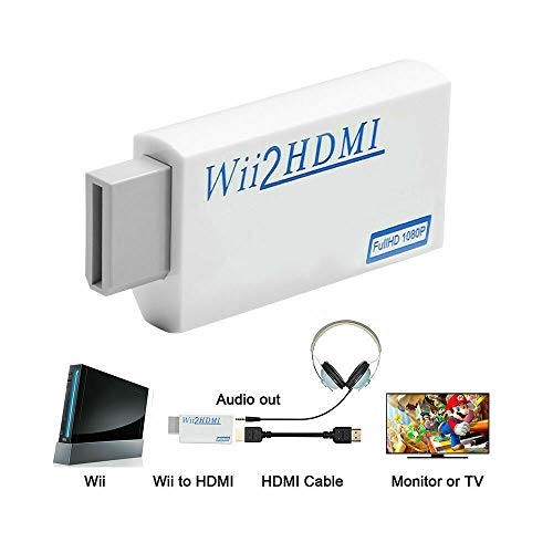 Wii to hdmi Converter Adapter, wii to hdmi1080p 720p Connector Output Video & 3.5mm Audio - Supports All Wii Display Modes.