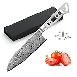 KATSURA Woodworking Project Kit – Santoku Knife Blank – 7 Inch– Japanese Premium AUS 10, 67 Layers Damascus Steel – NO LOGO