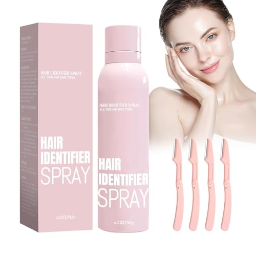 Image of Hair Identifier Spray for Shaving With 4 Pcs Razor, Moisturizing Skin Care Dermaplaner Spray, Body Face Hair Removal for Women | 120ml