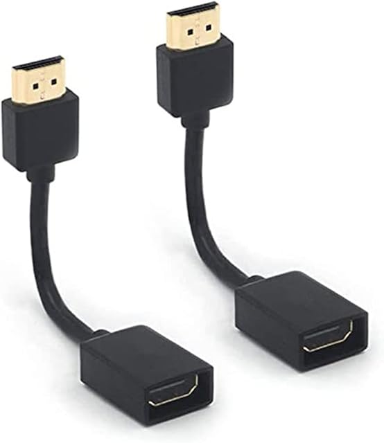 JILM HDMI Extension Cable, 4K 1080P HDMI Extender High Speed HDMI Male to Female Cable Adapter Compatible with TV Stick/Roku/ PS4/5/Xbox360 etc, Plug & Play (12cm/4.7in 2 PCS)