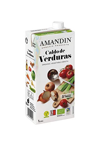 Amandin Caldo de Verduras - Paquete de 6 x 1000 ml - Total: 6000 ml