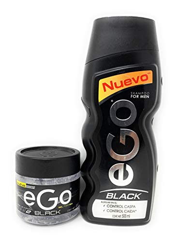 ego hair gel & ego shampoo for men (black)-bundle