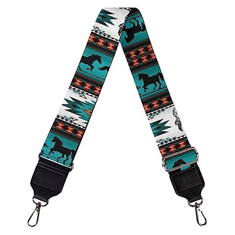 GLENLCWE Tribal Horse Aztec Print Purse Strap Wide Shoulder Strap Adjustable Replacement Belt for Crossbody Canvas Handbag Luggage Cover