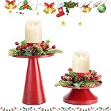 Candelabros Rojos, 2 portavelas Decorativos, Candelabro para Mesa de Comedor, Pedestal de Vela para Bodas, Fiestas y decoración del hogar, candelabro para Mesa de Navidad Arnuz