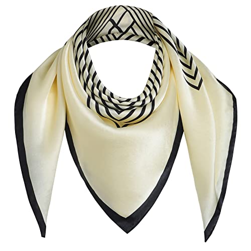 STARWHISPER 100% Pure Mulberry Silk Square Scarf 35''x35 Head Wraps Scarfs for Women Night Sleeping with Gift Packed