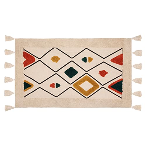 Atmosphera - Tapis de Chambre d'enfant en Coton avec Motifs colorés tuftés 70 x 120 cm