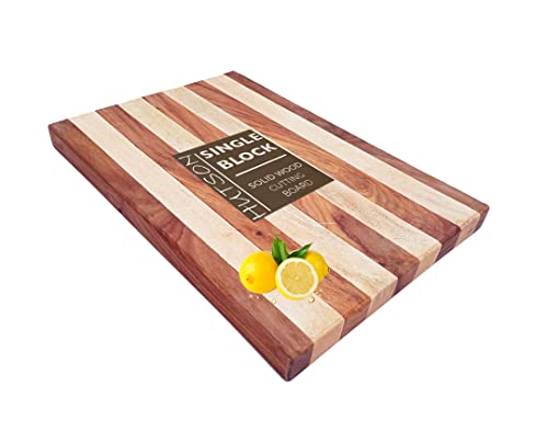 Image of Hutson Dual-Tone Sheesham & Mango Wood Cutting Board 15 Inch - Heavy Duty Wooden Chopping Board