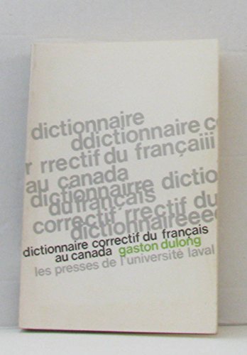 Dictionnaire Correctif du Francais au Canada