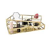 Gold Mirror Vanity Trays Set of 2, Decorative Jewelry Perfume Organizer Trays for Dressing Room,...