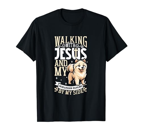 Jesus and dog - Norwegian Buhund T-Shirt for Men Women Kids
