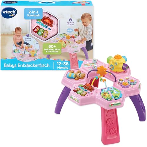 Vtech Babys Entdeckertisch Pink I Interaktiver Spieltisch mit Licht Musik,...
