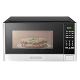 BLACK+DECKER Digital Microwave Oven with Turntable Push-Button Door, Child Safety Lock, Stainless Steel, 0.9 Cu Ft