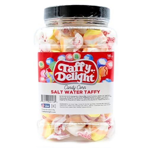 Taffy Delight Salt Water Taffy Candy Corn 16oz Jar - image 1
