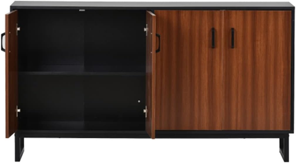 Large Storage Space Sideboard with Adjustable Shelves in Foyer Living Room and Kitchen Brown Living Room Cabinet Furniture (D As Shown)
