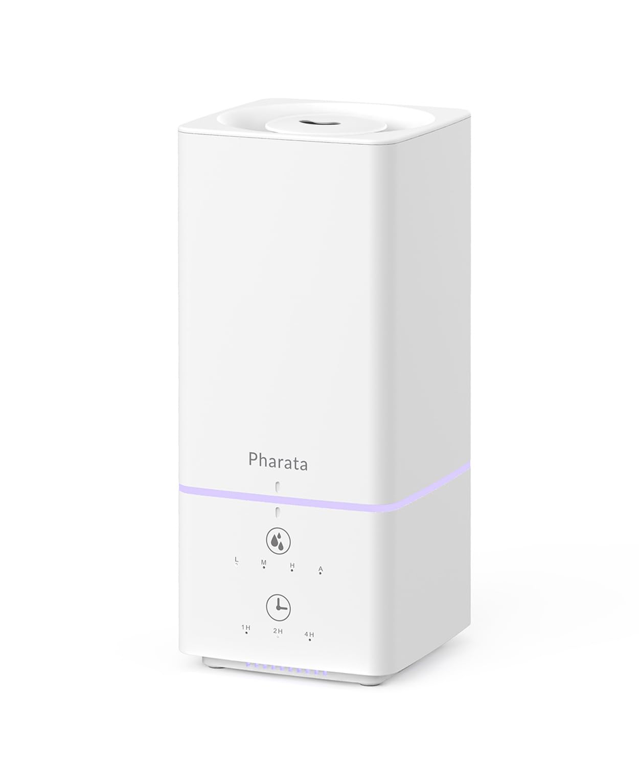 Pharata Humidifiers for Bedroom Home Baby, 2L Top Fill Cool Mist Air Humidifier with 7 Color Atmosphere Light, Small Ultrasonic Quiet Humidifier for Nursery & Plants, (White)