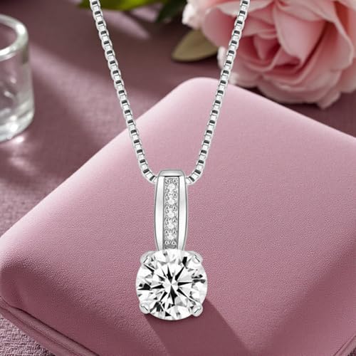 Image of Nilu's Collection Classic Round Solitaire Pendant With Chain & AD Stone | Stylish Delicate Cubic Zircon Pendant with Chain for Women