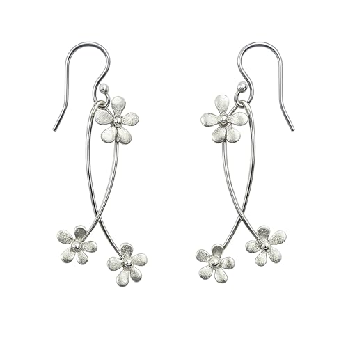 Boucle d'oreille pendante argent 925 femme bijou contemporain fait main