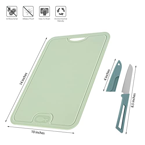 Gintan Tpu Cutting Board, Bpa-Free, With Knife And Juicegroove,Scratch Resistant Flexible Cutting Boards For Kitchen, Dishwasher Safe, Easy-Grip Handle, Non-Slip #TOP4