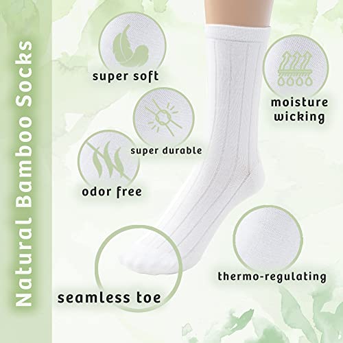 Viscose Bamboo School Uniform Dress Socks for Boys Girls, 3-6 Pk, Seamless Sensory Crew Socks for kids3